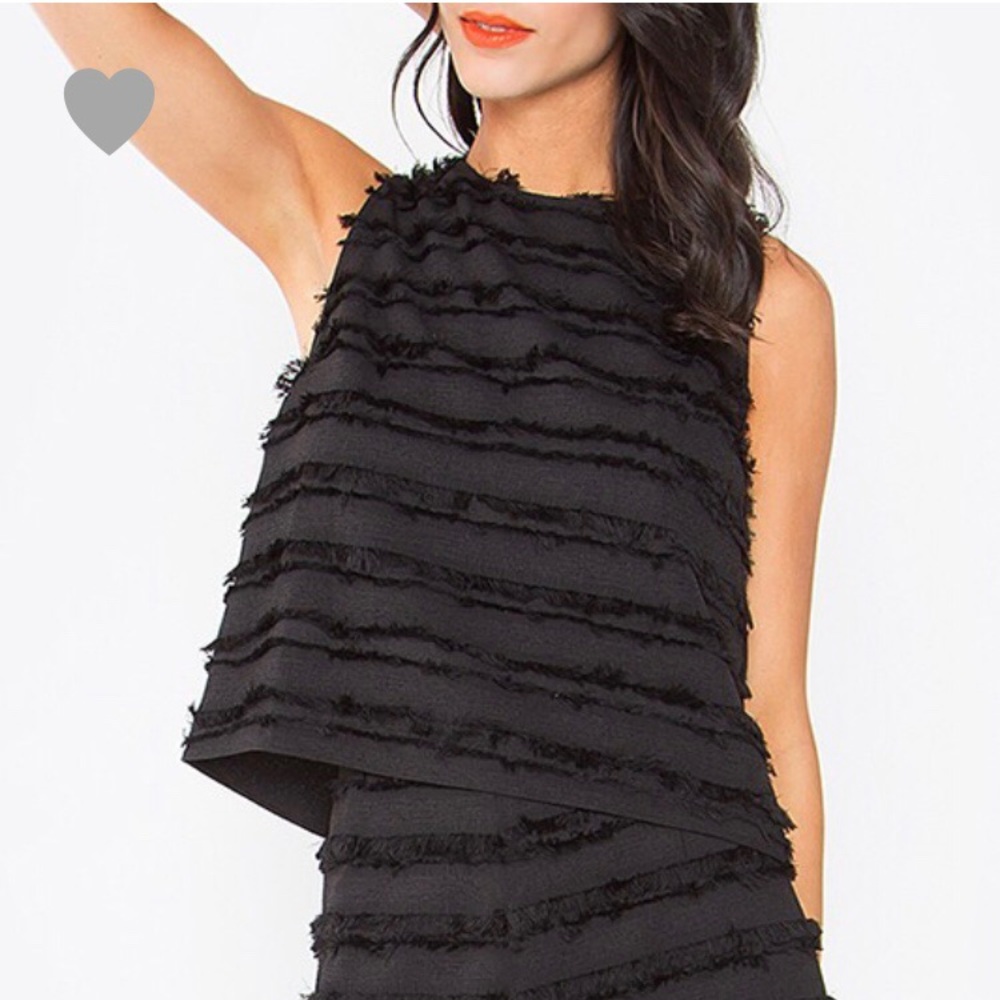 Black Ruffle Top